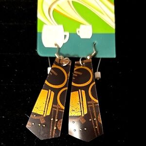 Starbucks Upcycled Earrings, and 22 "Starbucks guitar picks" for crafting